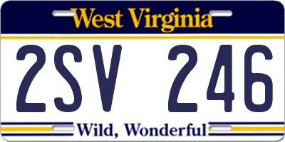 WV license plate 2SV246
