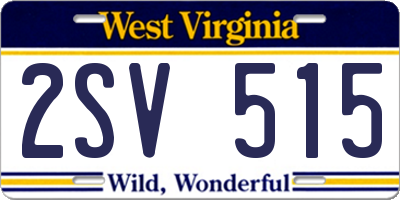 WV license plate 2SV515