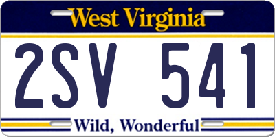 WV license plate 2SV541
