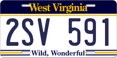 WV license plate 2SV591
