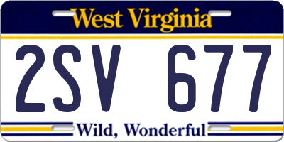 WV license plate 2SV677