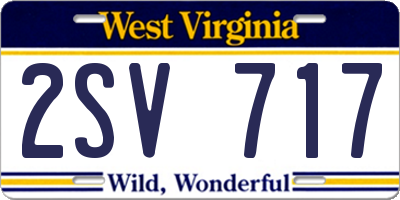 WV license plate 2SV717