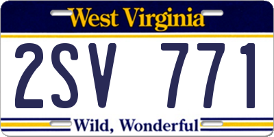 WV license plate 2SV771