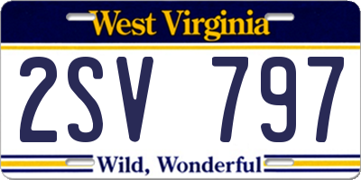 WV license plate 2SV797