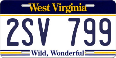 WV license plate 2SV799