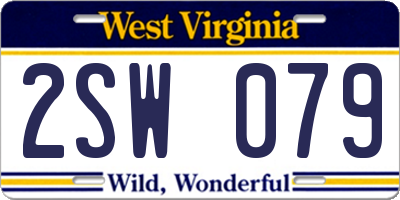 WV license plate 2SW079