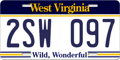 WV license plate 2SW097