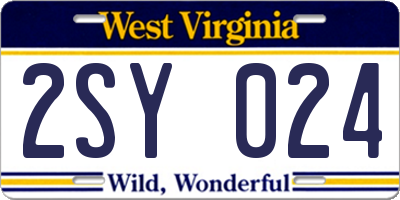 WV license plate 2SY024