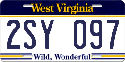 WV license plate 2SY097