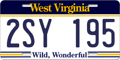 WV license plate 2SY195