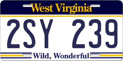 WV license plate 2SY239