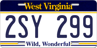 WV license plate 2SY299