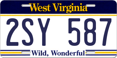WV license plate 2SY587