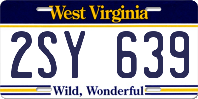WV license plate 2SY639