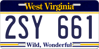 WV license plate 2SY661