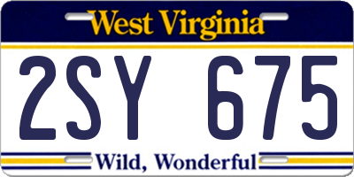 WV license plate 2SY675