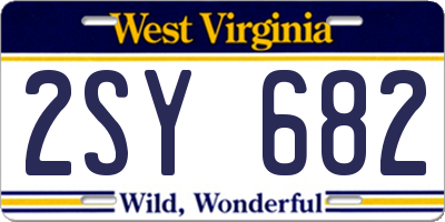 WV license plate 2SY682