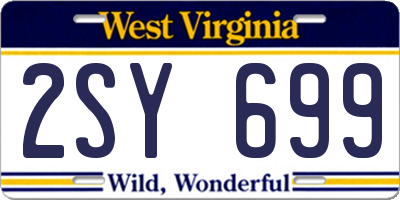 WV license plate 2SY699