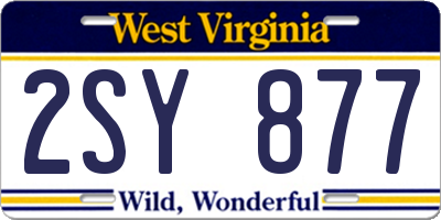 WV license plate 2SY877
