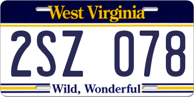 WV license plate 2SZ078