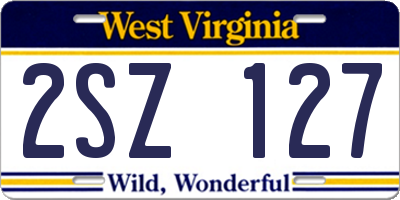 WV license plate 2SZ127