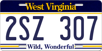 WV license plate 2SZ307