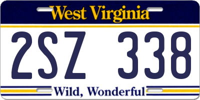 WV license plate 2SZ338