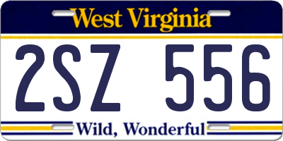 WV license plate 2SZ556