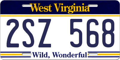 WV license plate 2SZ568