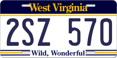 WV license plate 2SZ570