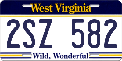 WV license plate 2SZ582