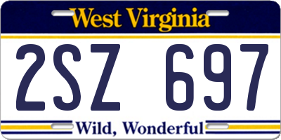 WV license plate 2SZ697