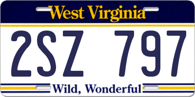 WV license plate 2SZ797