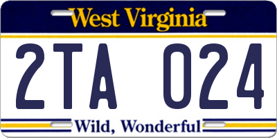 WV license plate 2TA024