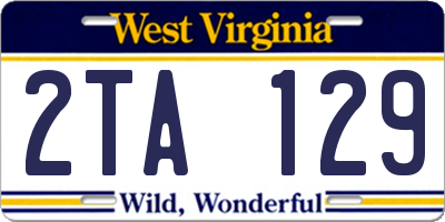 WV license plate 2TA129