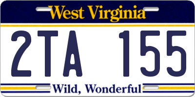 WV license plate 2TA155