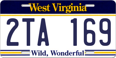 WV license plate 2TA169