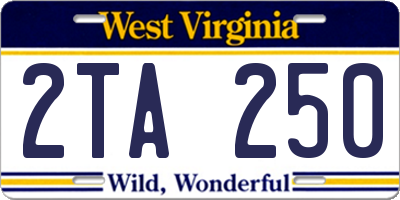 WV license plate 2TA250