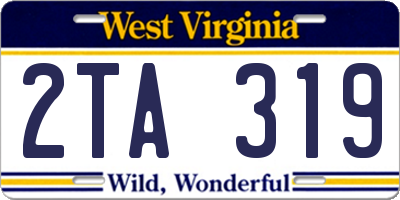 WV license plate 2TA319
