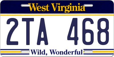 WV license plate 2TA468