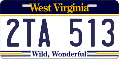 WV license plate 2TA513