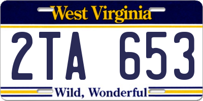 WV license plate 2TA653