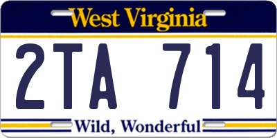 WV license plate 2TA714