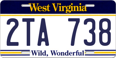 WV license plate 2TA738