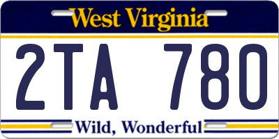 WV license plate 2TA780