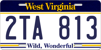 WV license plate 2TA813