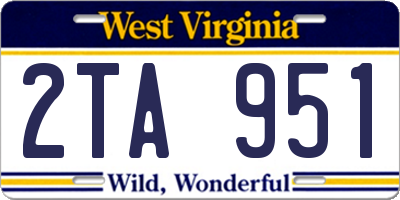 WV license plate 2TA951
