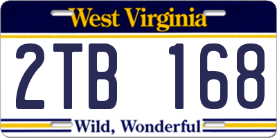 WV license plate 2TB168
