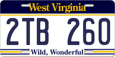 WV license plate 2TB260