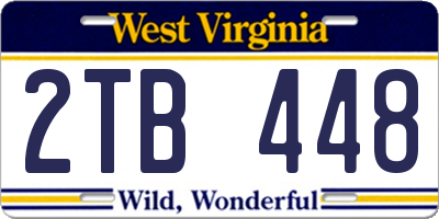 WV license plate 2TB448